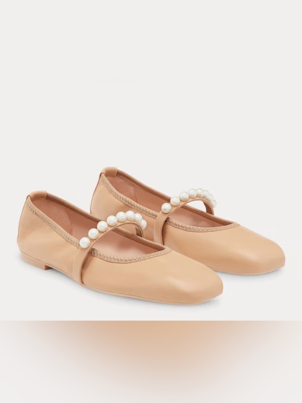 Stuart Weitzman GOLDIE PEARL BALLET FLAT